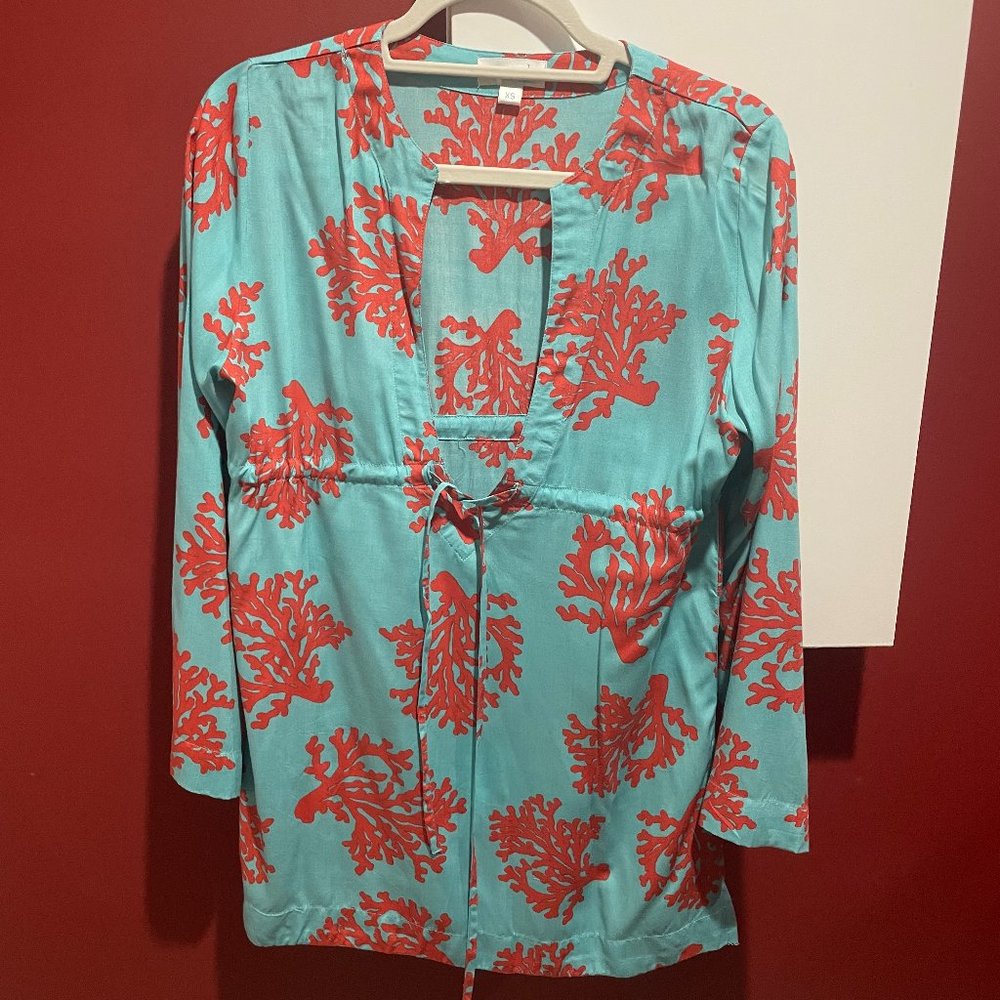 Escapada Deep V Cover Up with Empire Waist Tie Size XS (Excellent Condition)